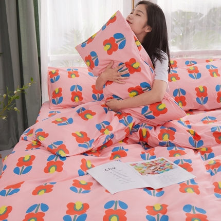 91家纺网 家纺一手货源 找家纺 一米阳光 2019新款泫雅风全棉13070四件套 花颜