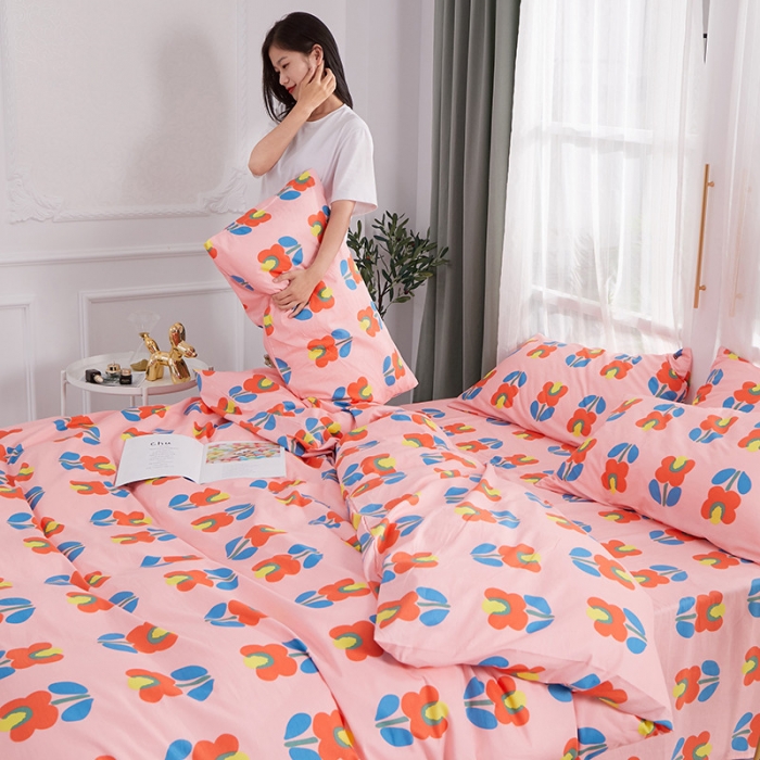 91家纺网 家纺一手货源 找家纺 一米阳光 2019新款泫雅风全棉13070四件套 花颜