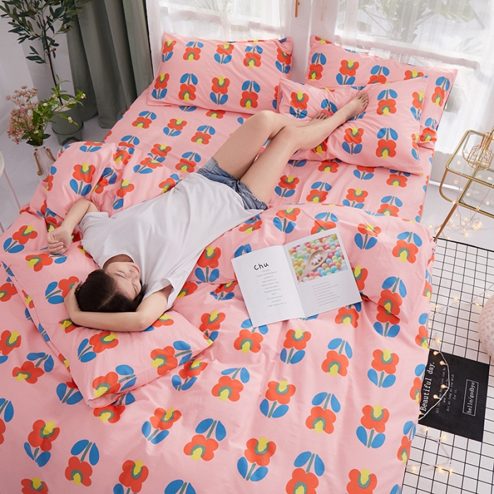 91家纺网 家纺一手货源 找家纺 一米阳光 2019新款泫雅风全棉13070四件套 花颜