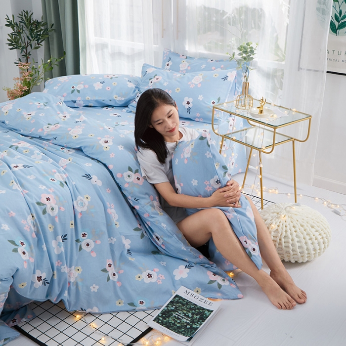 91家纺网 家纺一手货源 找家纺 一米阳光 2019新款泫雅风全棉13070四件套 宁静