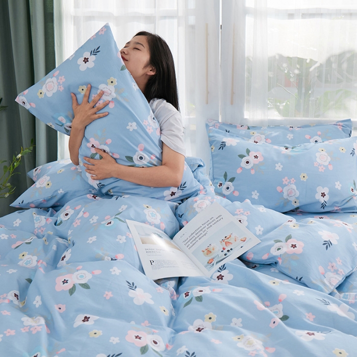 91家纺网 家纺一手货源 找家纺 一米阳光 2019新款泫雅风全棉13070四件套 宁静