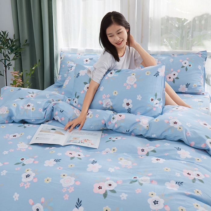 91家纺网 家纺一手货源 找家纺 一米阳光 2019新款泫雅风全棉13070四件套 宁静