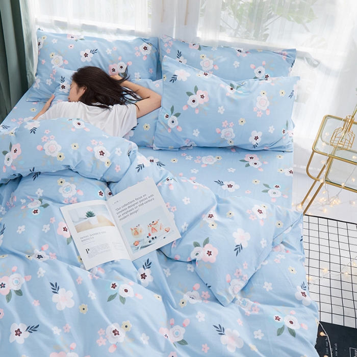 91家纺网 家纺一手货源 找家纺 一米阳光 2019新款泫雅风全棉13070四件套 宁静