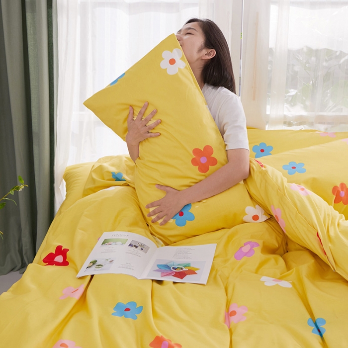 91家纺网 家纺一手货源 找家纺 一米阳光 2019新款泫雅风全棉13070四件套 苏拉