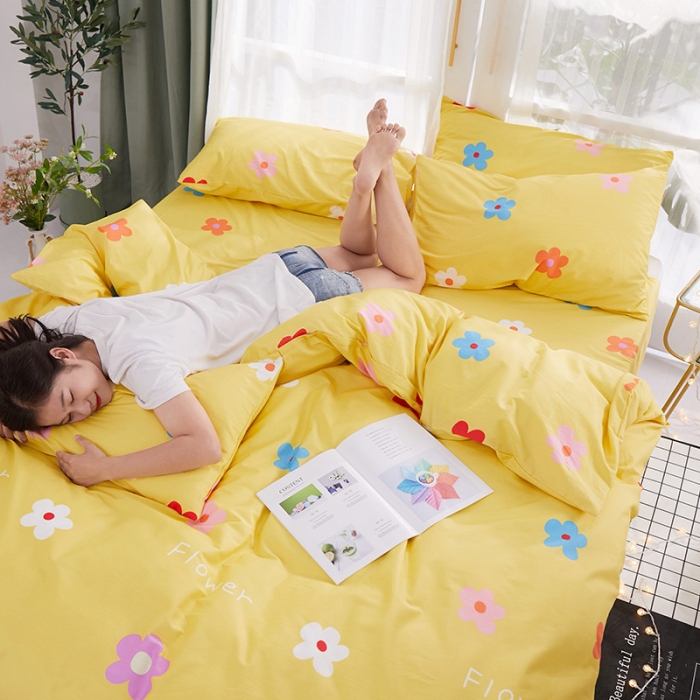 91家纺网 家纺一手货源 找家纺 一米阳光 2019新款泫雅风全棉13070四件套 苏拉