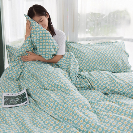 91家纺网 家纺一手货源 找家纺 一米阳光 2019新款泫雅风全棉13070四件套 小野菊