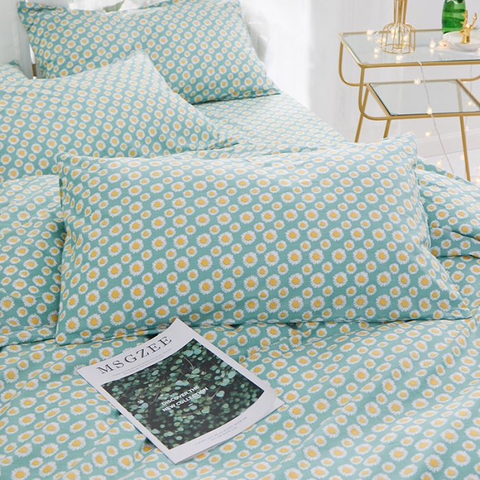 91家纺网 家纺一手货源 找家纺 一米阳光 2019新款泫雅风全棉13070四件套 小野菊