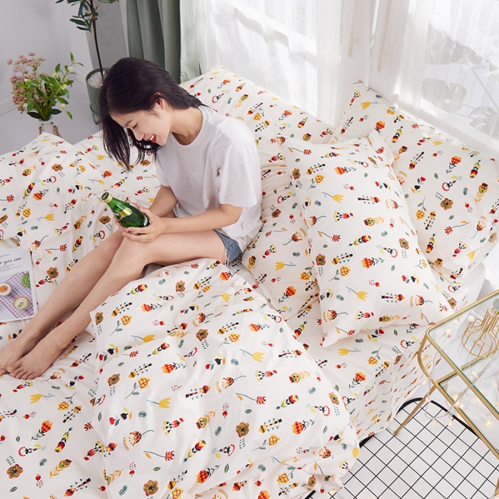 91家纺网 家纺一手货源 找家纺 一米阳光 2019新款泫雅风全棉13070四件套 晓枝