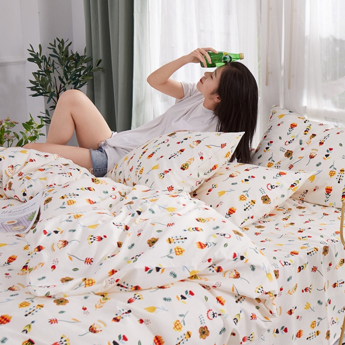 91家纺网 家纺一手货源 找家纺 一米阳光 2019新款泫雅风全棉13070四件套 晓枝