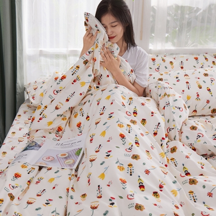 一米阳光 2019新款泫雅风全棉13070四件套 晓枝