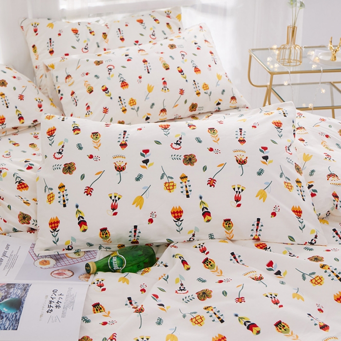 91家纺网 家纺一手货源 找家纺 一米阳光 2019新款泫雅风全棉13070四件套 晓枝