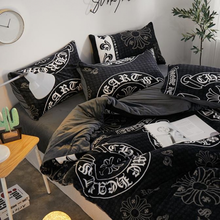 91家纺网 家纺一手货源 找家纺 一米阳光 2019新款法莱绒四件套 夜魅