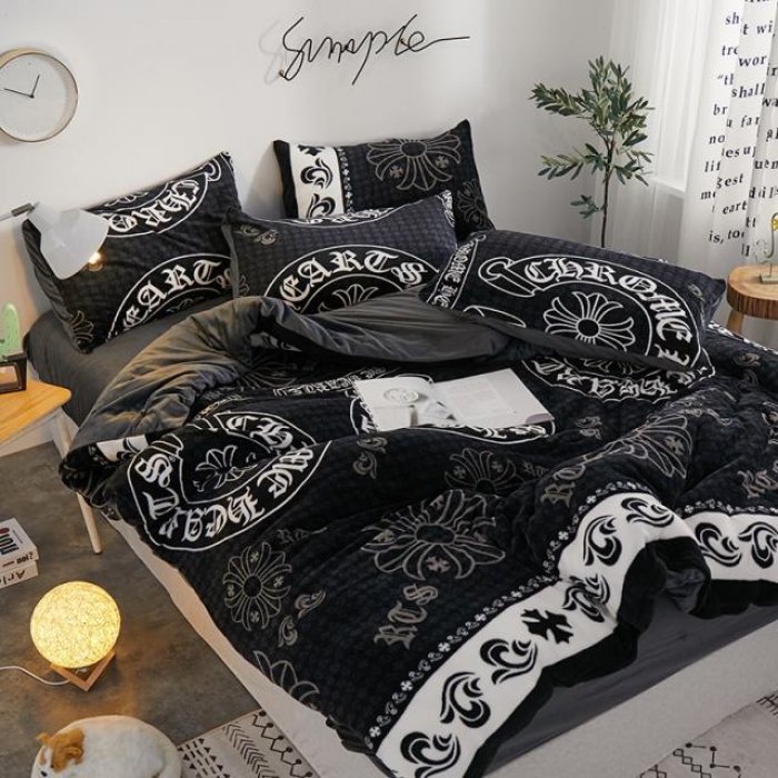 91家纺网 家纺一手货源 找家纺 一米阳光 2019新款法莱绒四件套 夜魅