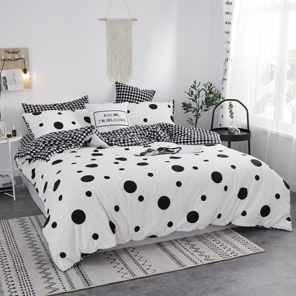 91家纺网 家纺一手货源 找家纺 （总）一米阳光 2019新款A棉B格子绒四件套