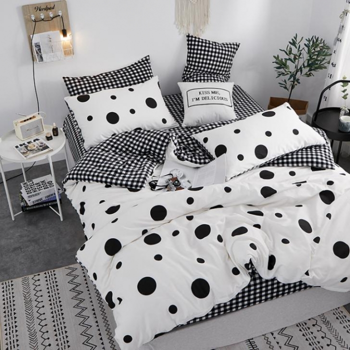 91家纺网 家纺一手货源 找家纺 （总）一米阳光 2019新款A棉B格子绒四件套