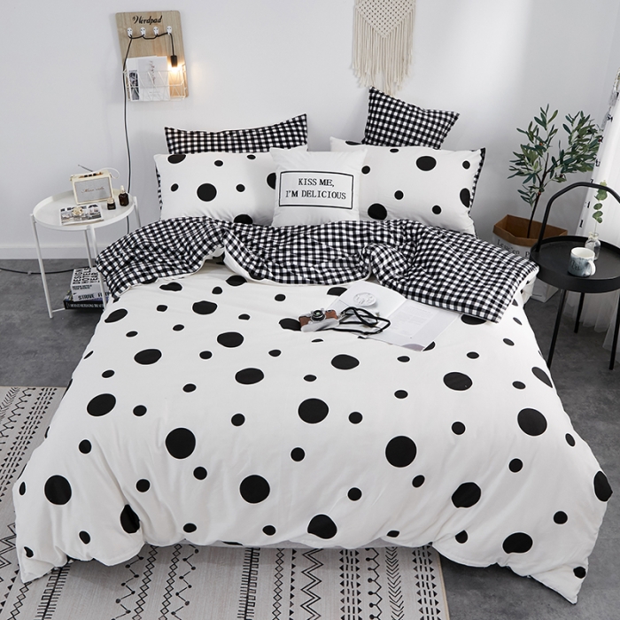 91家纺网 家纺一手货源 找家纺 （总）一米阳光 2019新款A棉B格子绒四件套