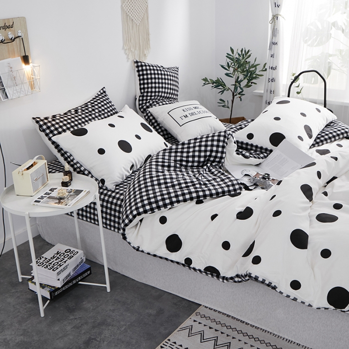 91家纺网 家纺一手货源 找家纺 （总）一米阳光 2019新款A棉B格子绒四件套