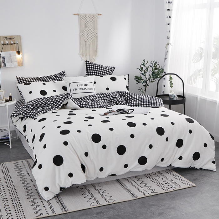 91家纺网 家纺一手货源 找家纺 （总）一米阳光 2019新款A棉B格子绒四件套