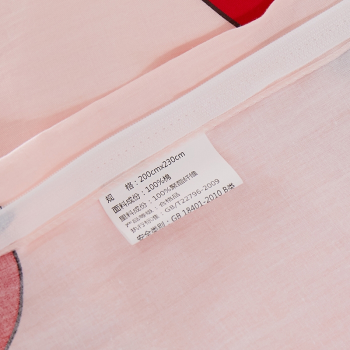 91家纺网 家纺一手货源 找家纺 一米阳光 2019新款A棉B纯色绒四件套 大草莓