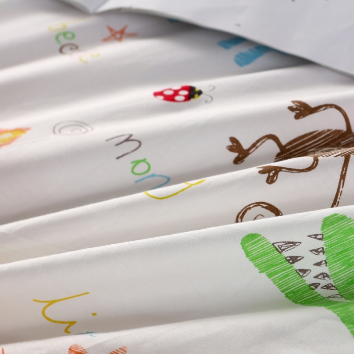 91家纺网 家纺一手货源 找家纺 一米阳光 2019新款A棉B纯色绒四件套 动物城