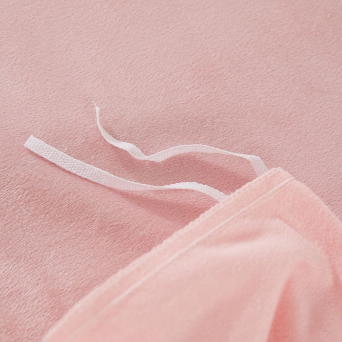 91家纺网 家纺一手货源 找家纺 一米阳光 2019新款A棉B纯色绒四件套 粉粉猪