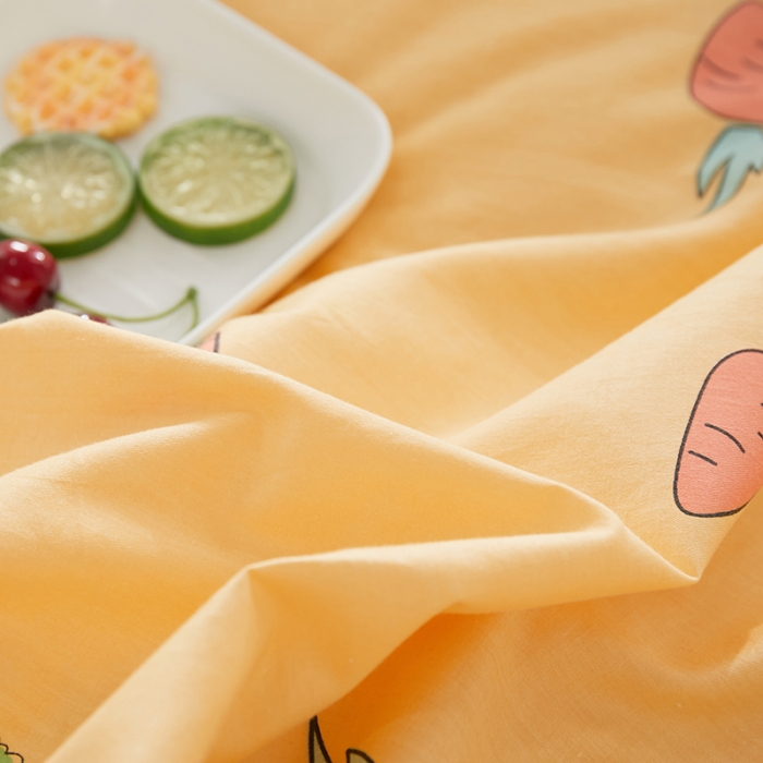 91家纺网 家纺一手货源 找家纺 一米阳光 2019新款A棉B纯色绒四件套 棉绒胡萝卜