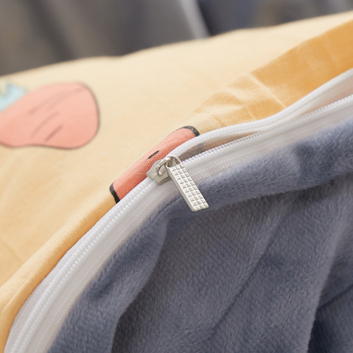 91家纺网 家纺一手货源 找家纺 一米阳光 2019新款A棉B纯色绒四件套 棉绒胡萝卜