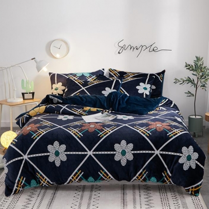 91家纺网 家纺一手货源 找家纺 一米阳光 2019新款法莱绒四件套 冬影