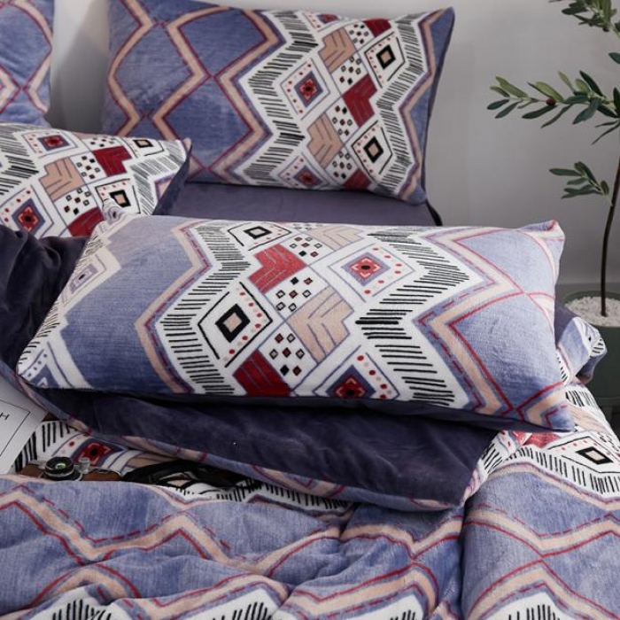 91家纺网 家纺一手货源 找家纺 一米阳光 2019新款法莱绒四件套 波西米亚