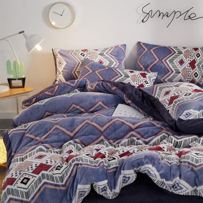 91家纺网 家纺一手货源 找家纺 一米阳光 2019新款法莱绒四件套 波西米亚