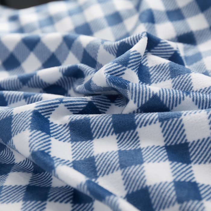 91家纺网 家纺一手货源 找家纺 一米阳光 2019新款A棉B格子绒四件套 格绒-花魅