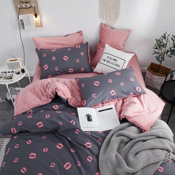 91家纺网 家纺一手货源 找家纺 一米阳光 2019新款A棉B格子绒四件套 格绒-诱惑