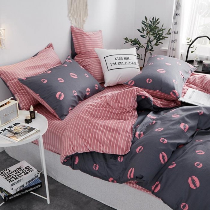 91家纺网 家纺一手货源 找家纺 一米阳光 2019新款A棉B格子绒四件套 格绒-诱惑