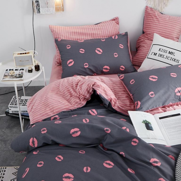 91家纺网 家纺一手货源 找家纺 一米阳光 2019新款A棉B格子绒四件套 格绒-诱惑