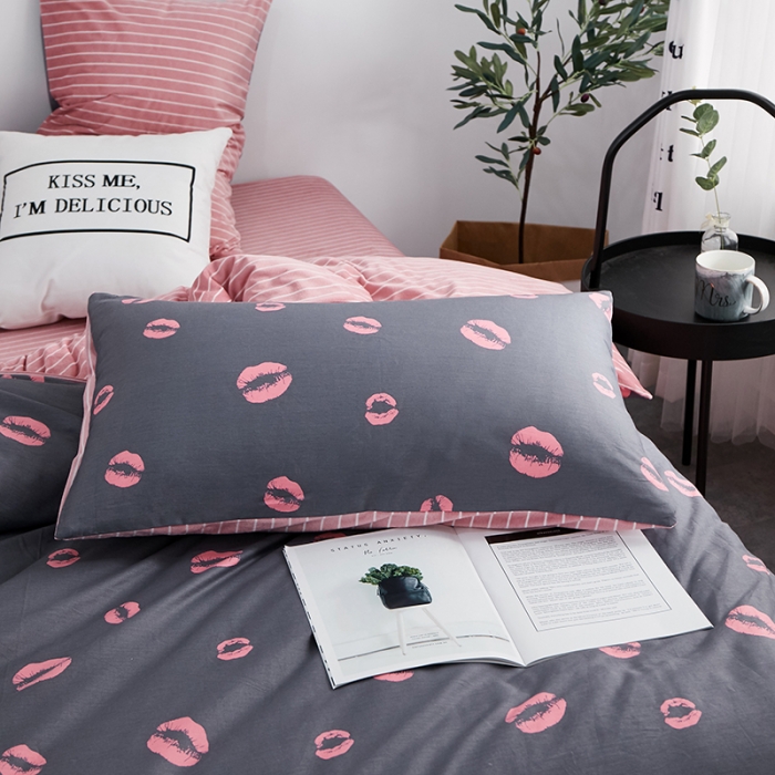 91家纺网 家纺一手货源 找家纺 一米阳光 2019新款A棉B格子绒四件套 格绒-诱惑