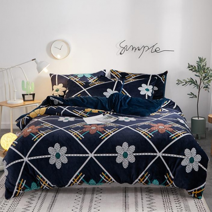 91家纺网 家纺一手货源 找家纺 一米阳光 2019新款法莱绒四件套 冬影