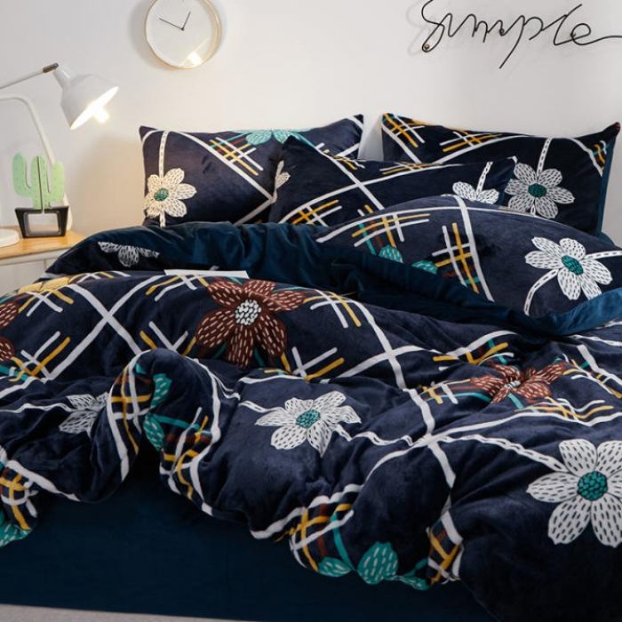 91家纺网 家纺一手货源 找家纺 一米阳光 2019新款法莱绒四件套 冬影