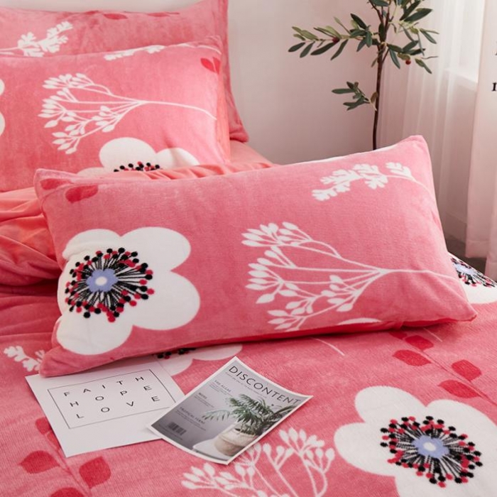 91家纺网 家纺一手货源 找家纺 一米阳光 2019新款法莱绒四件套 玛奇朵