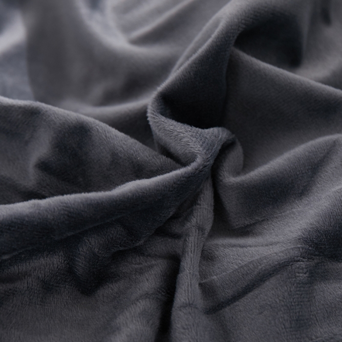 91家纺网 家纺一手货源 找家纺 一米阳光 2019新款A棉B纯色绒四件套 灰格