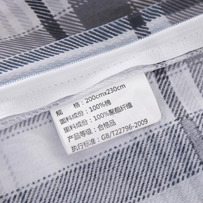 91家纺网 家纺一手货源 找家纺 一米阳光 2019新款A棉B纯色绒四件套 灰格