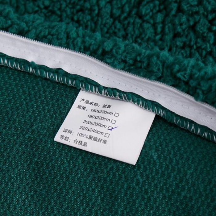 91家纺网 家纺一手货源 找家纺 一米阳光 2019新款羊羔绒-暖绒系列套件 暖绒绒-墨绿
