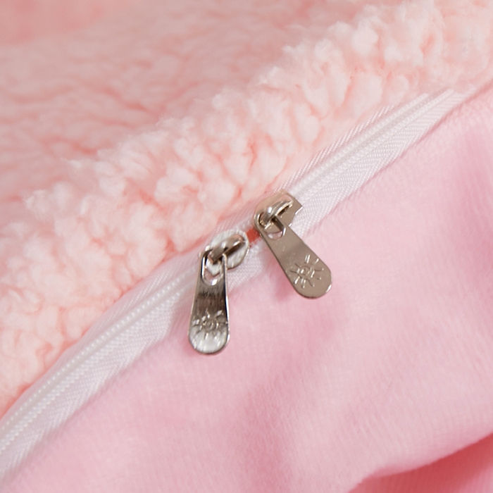 91家纺网 家纺一手货源 找家纺 一米阳光 2019新款羊羔绒-暖绒系列套件 暖绒绒-嫩粉