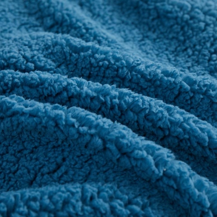 91家纺网 家纺一手货源 找家纺 一米阳光 2019新款羊羔绒-暖绒系列套件 暖绒绒-宝蓝