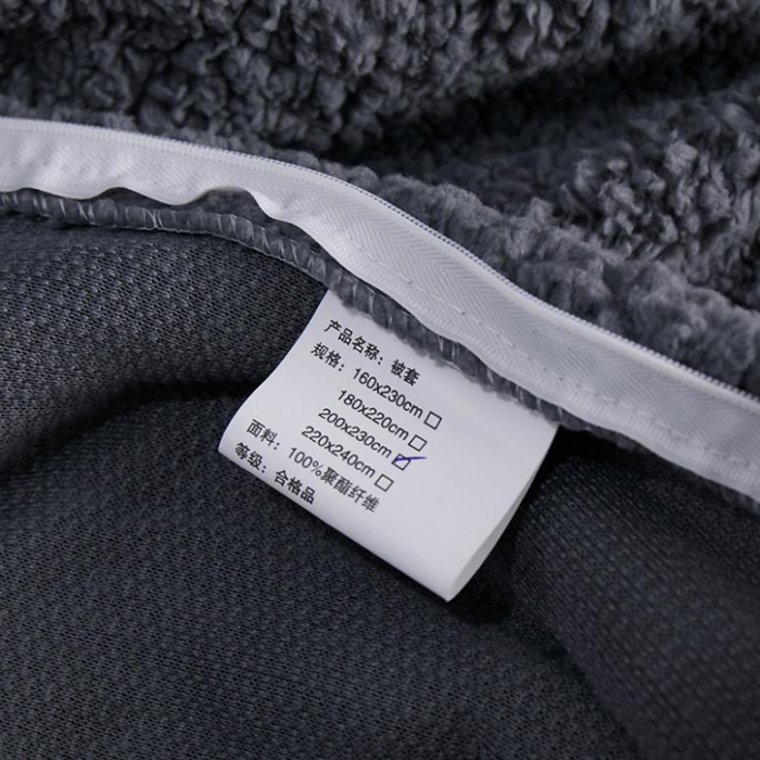 91家纺网 家纺一手货源 找家纺 一米阳光 2019新款羊羔绒-暖绒系列套件 暖绒绒-深灰