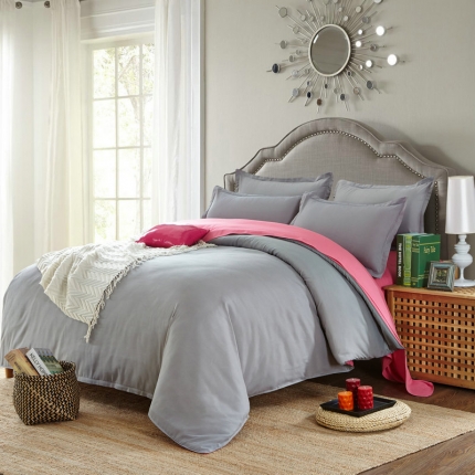 91家纺网 家纺一手货源 找家纺 （总）贝拉梦 全活性芦荟棉纯色双拼四件套