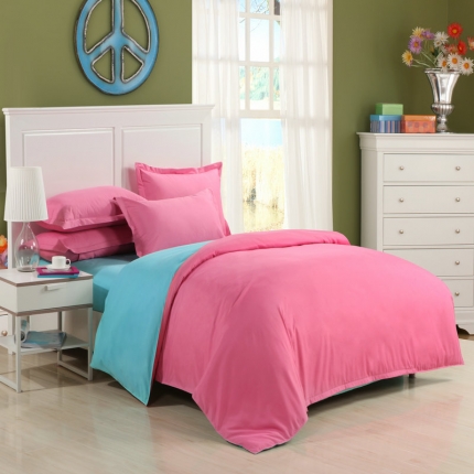 91家纺网 家纺一手货源 找家纺 （总）贝拉梦 全活性芦荟棉纯色双拼四件套