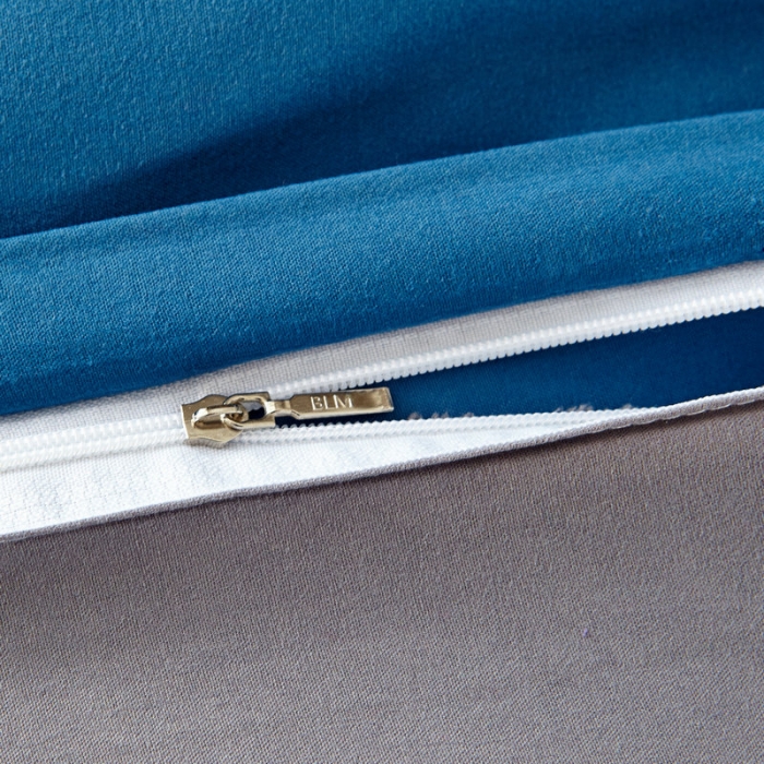 91家纺网 家纺一手货源 找家纺 贝拉梦 全活性芦荟棉纯色双拼四件套 宝蓝灰