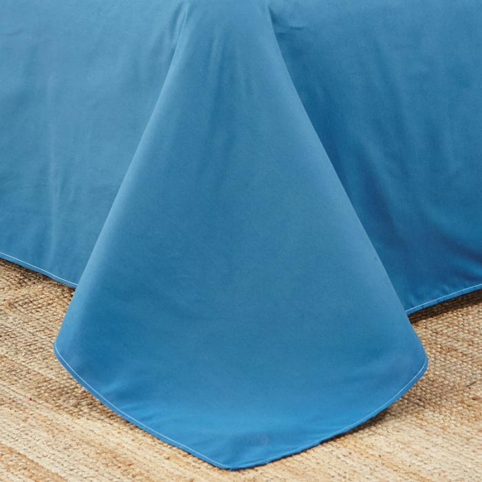 91家纺网 家纺一手货源 找家纺 贝拉梦 全活性芦荟棉纯色双拼四件套 纯色宝蓝