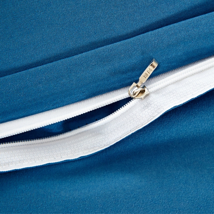 91家纺网 家纺一手货源 找家纺 贝拉梦 全活性芦荟棉纯色双拼四件套 纯色宝蓝