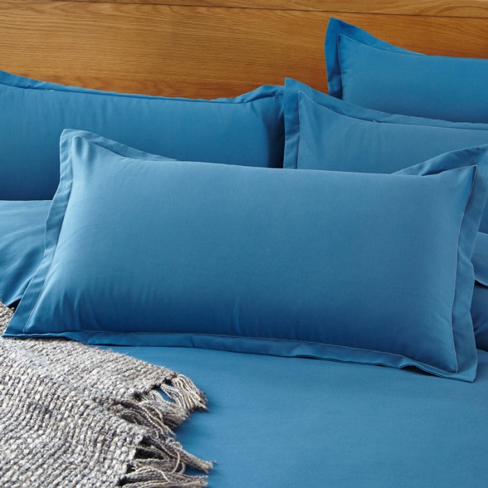 91家纺网 家纺一手货源 找家纺 贝拉梦 全活性芦荟棉纯色双拼四件套 纯色宝蓝